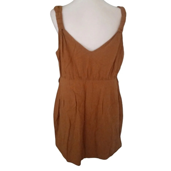 Lulu's Meant For Greatness Cotton Blend Button Front Tan Mini Dress Size XL - Picture 6 of 12